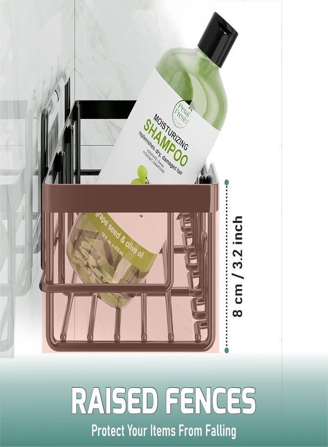 آي ستار مجموعة رفوف حمام ذاتية اللصق مثبتة على الحائط من iSTAR مكونة من 5 قطع مع حامل فرشاة أسنان وخطافات | رف استحمام مقاوم للصدأ | رف تخزين متعدد الأغراض لأدوات النظافة الشخصية، ومنظم للمطبخ وغرفة المعيشة (مجموعة من 5 قطع) - Image 4